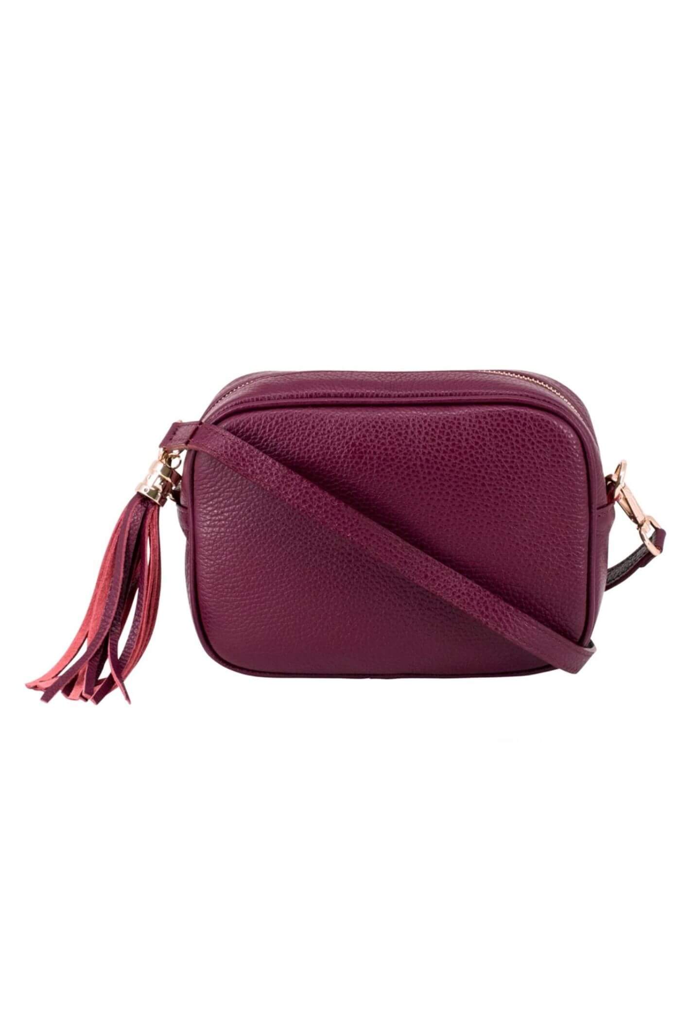 Maroon leather 2025 crossbody bag