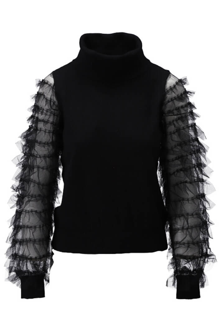 Ruffle 2025 sleeve turtleneck