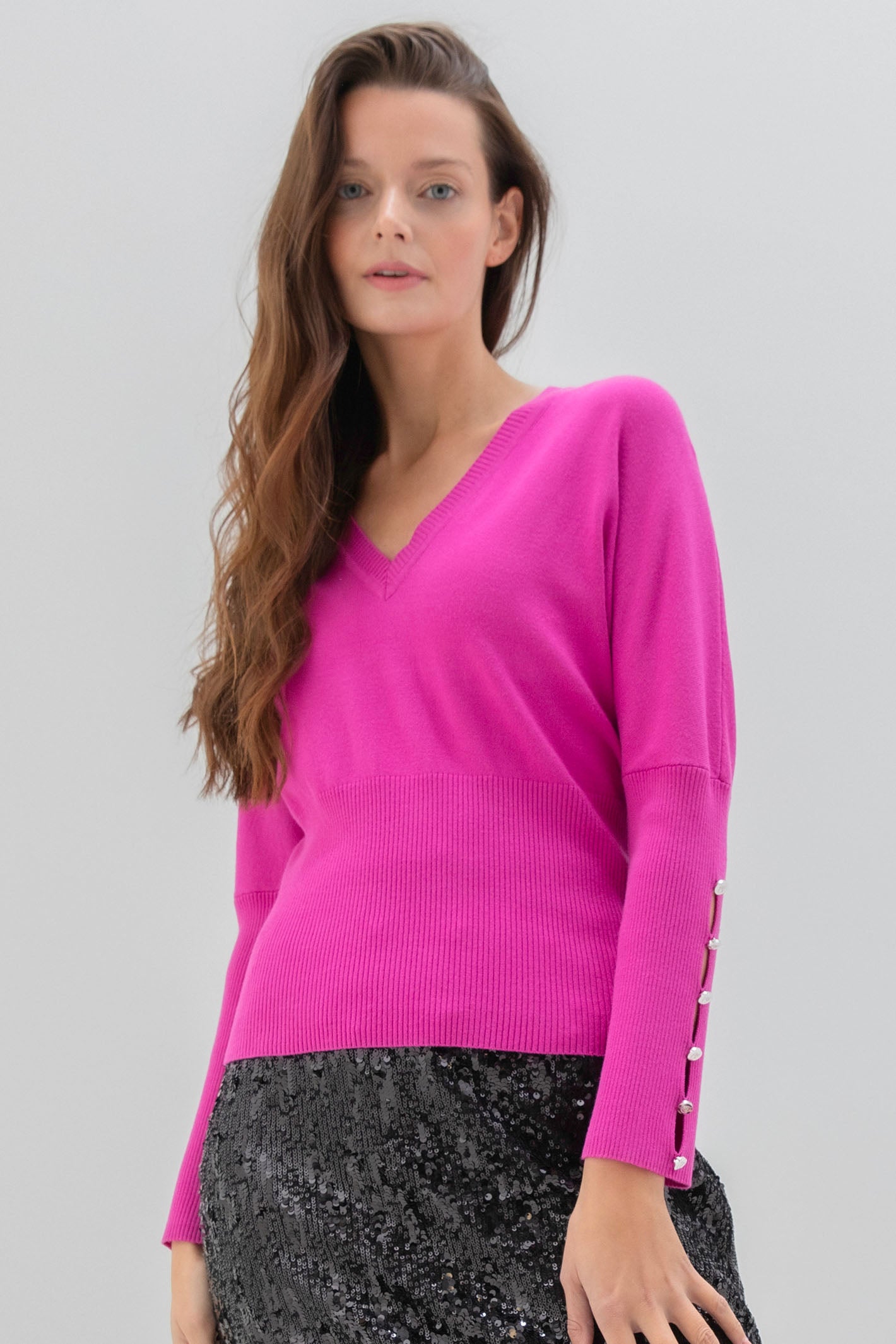 Pink v neck sweater hotsell