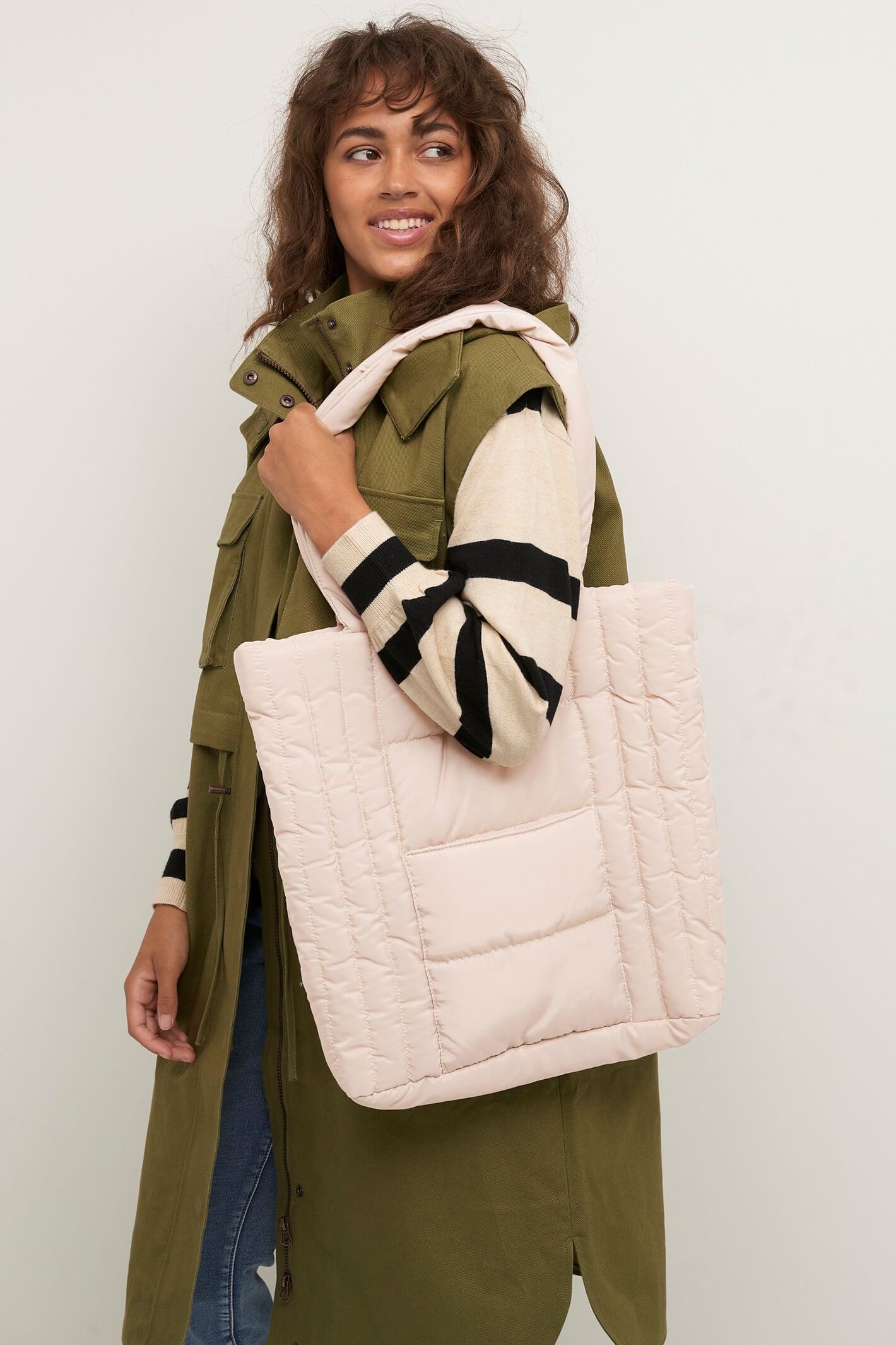 Cream cheap quilted bag