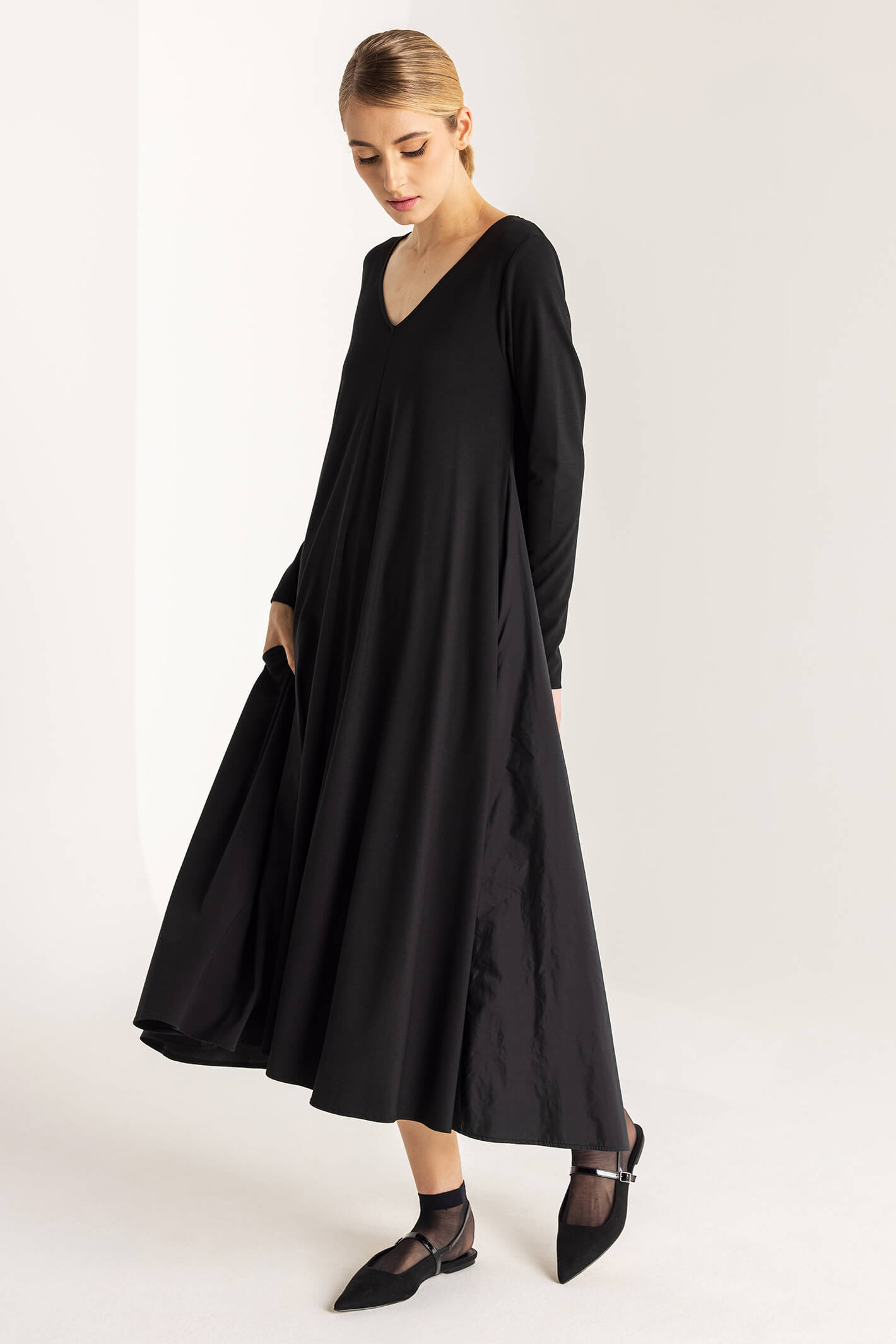 Long black clearance winter dress