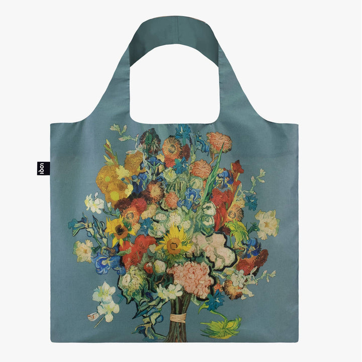 Loqi Van Gogh Museum Blue Flower Pattern Recycled Tote Bag