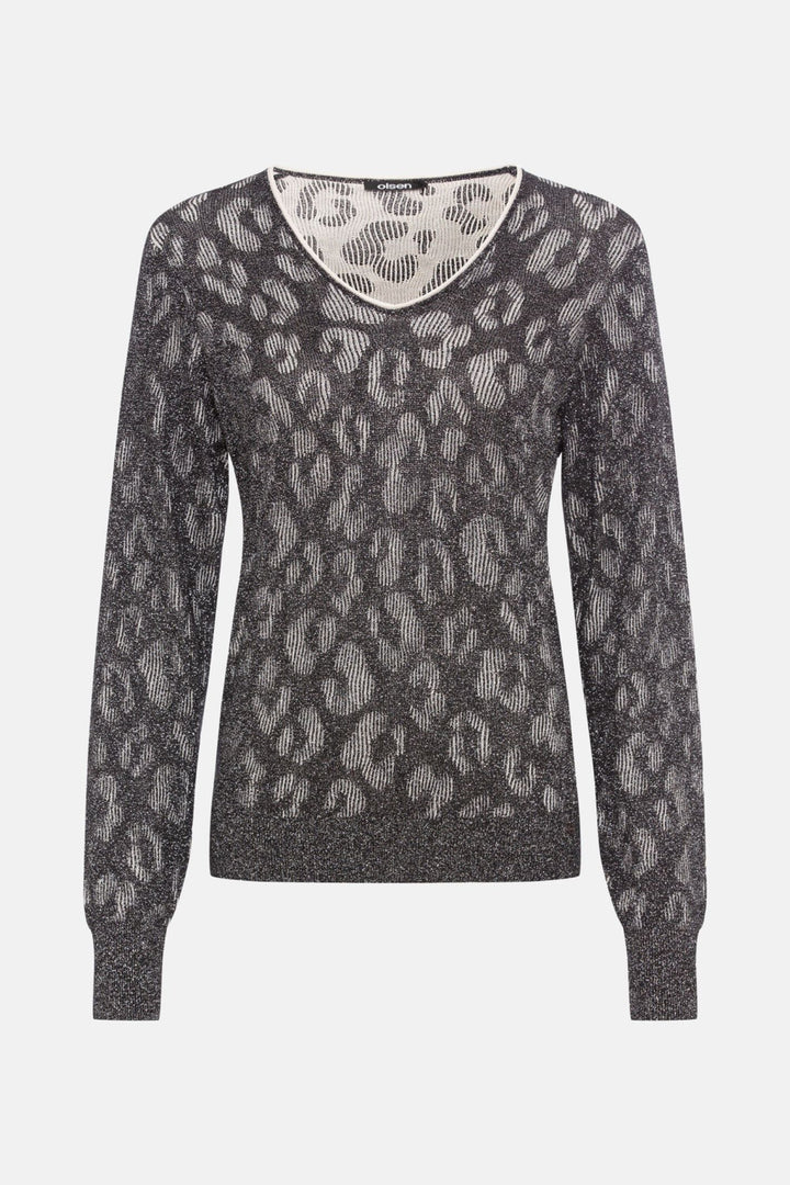 Olsen 11004502 Black & Metallic Silver Knit Jumper