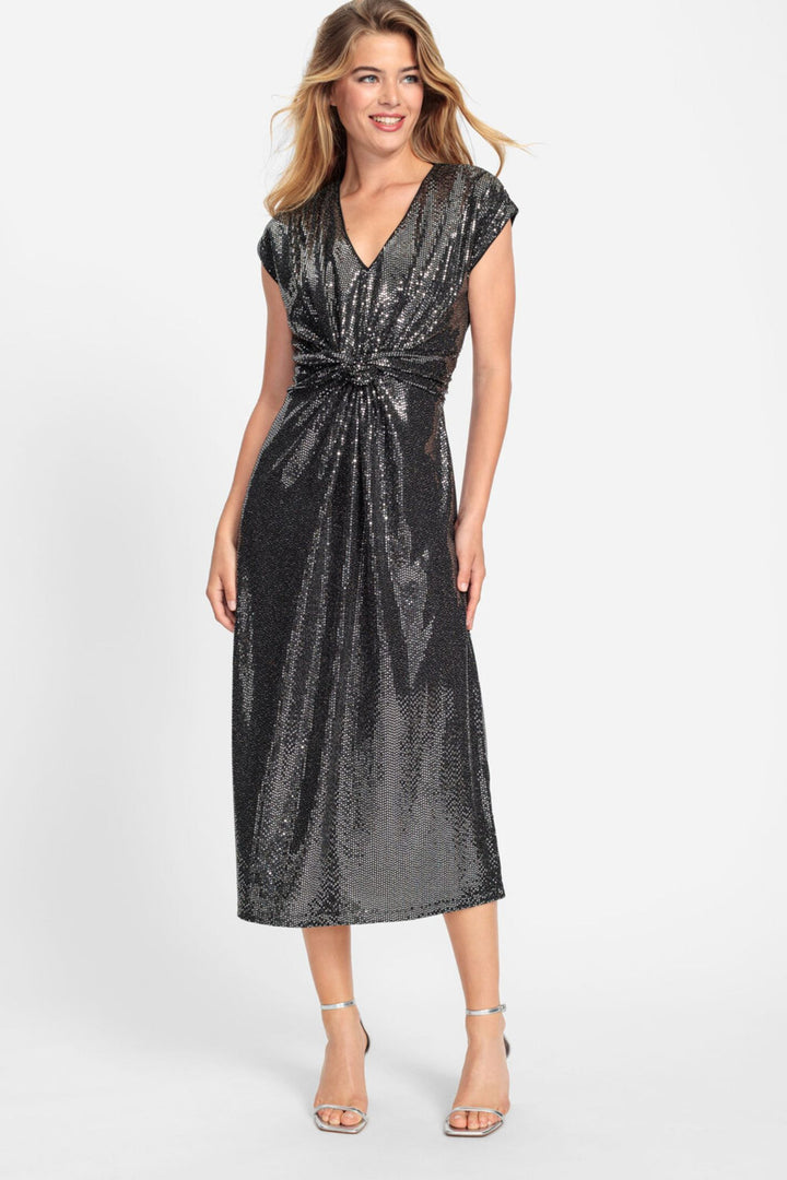 Olsen 13001796 Black Sequin Knot Detail Dress