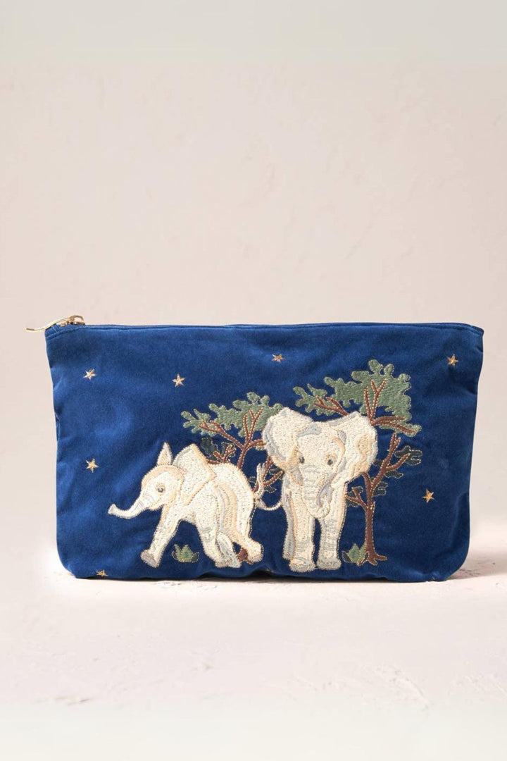 Elizabeth Scarlett Orphaned Elephants Conservation Collection Everyday Pouch Navy