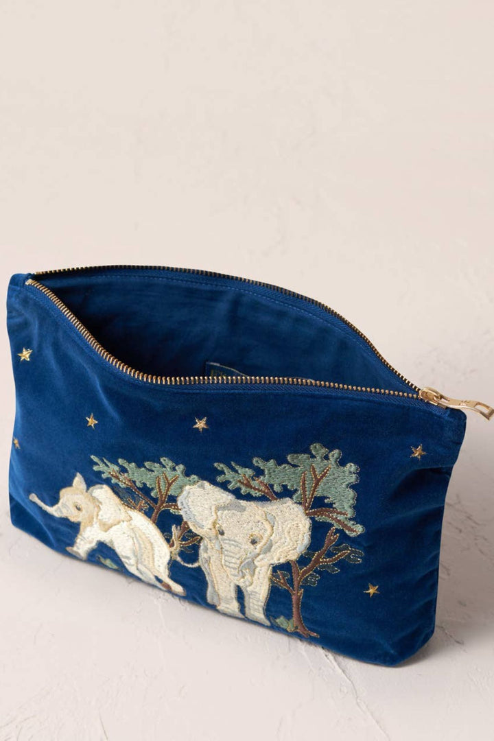 Elizabeth Scarlett Orphaned Elephants Conservation Collection Everyday Pouch Navy