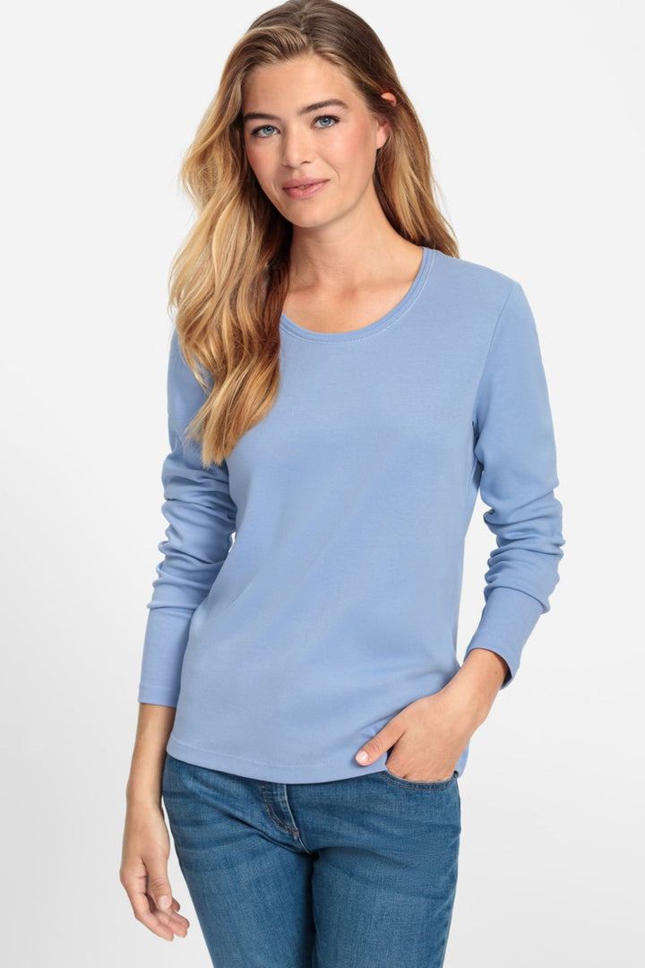 Olsen 11100501 Crystal Blue Long Sleeve T-Shirt