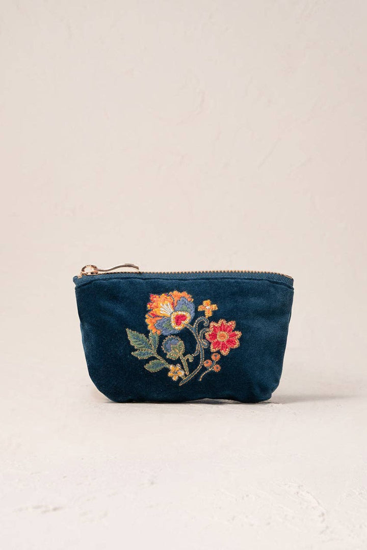 Elizabeth Scarlett Ink Blue Botanical Garden Coin Purse