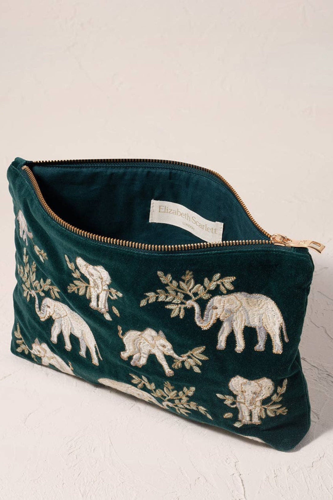 Elizabeth Scarlett Green Elephant Herd Everyday Pouch