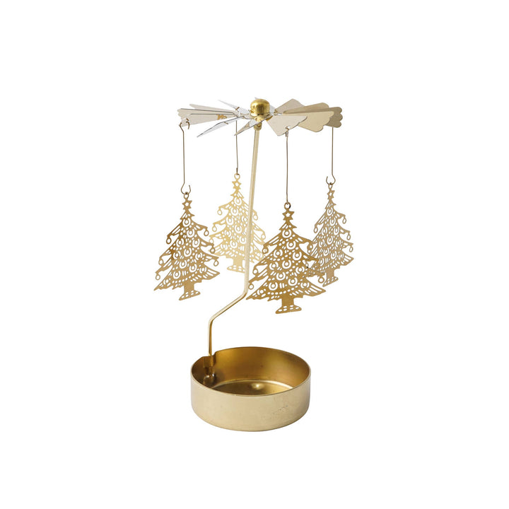 Gold Christmas Tree Tealight Spinner