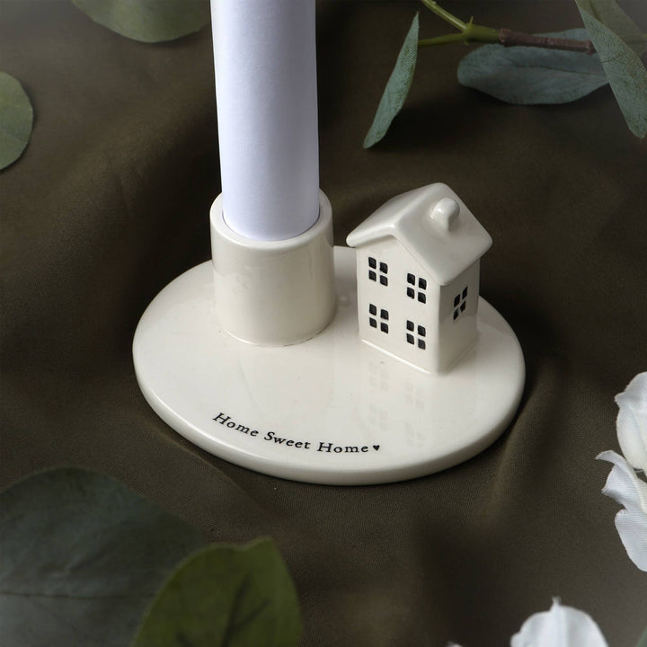 Send With Love Ceramic House Candlestick Holder Designed in Cornwall