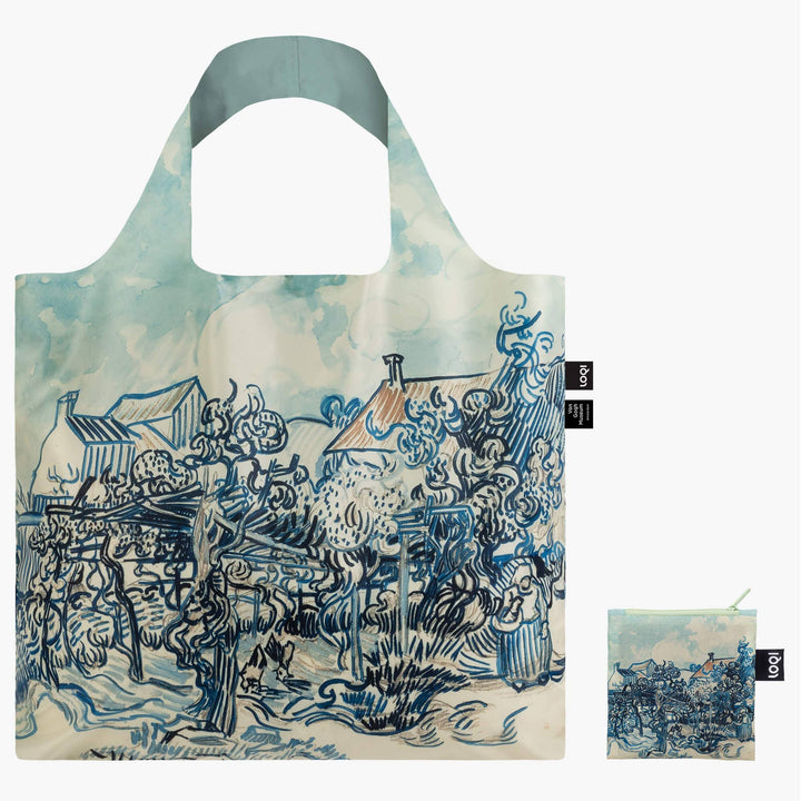 Loqi Blue Vincent Van Gogh Old Vineyard & Landscape with Houses Recycled Tote Bag