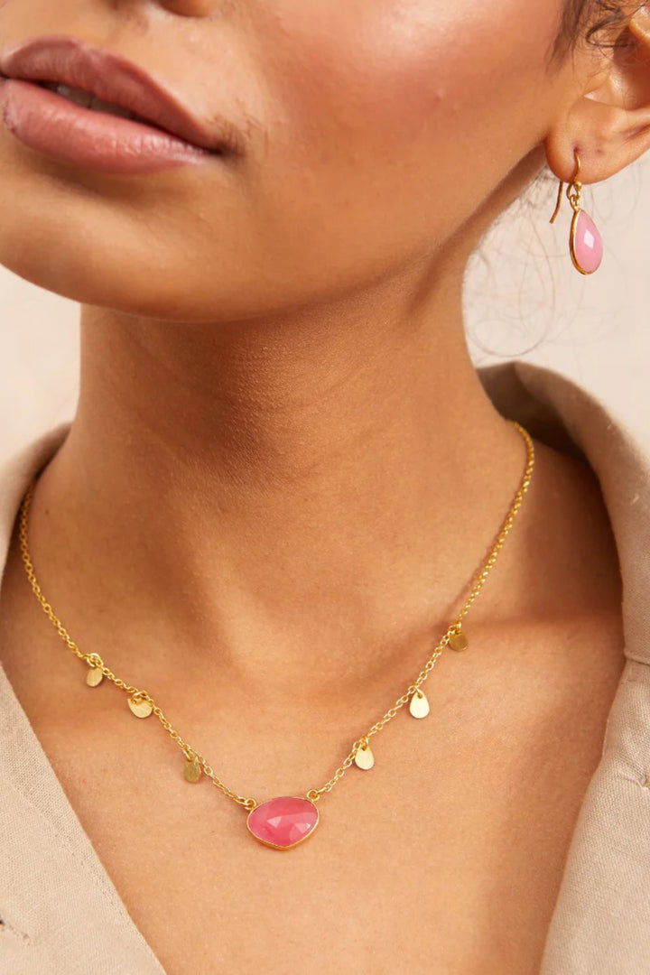 Ashiana Summer Pink Jade Necklace