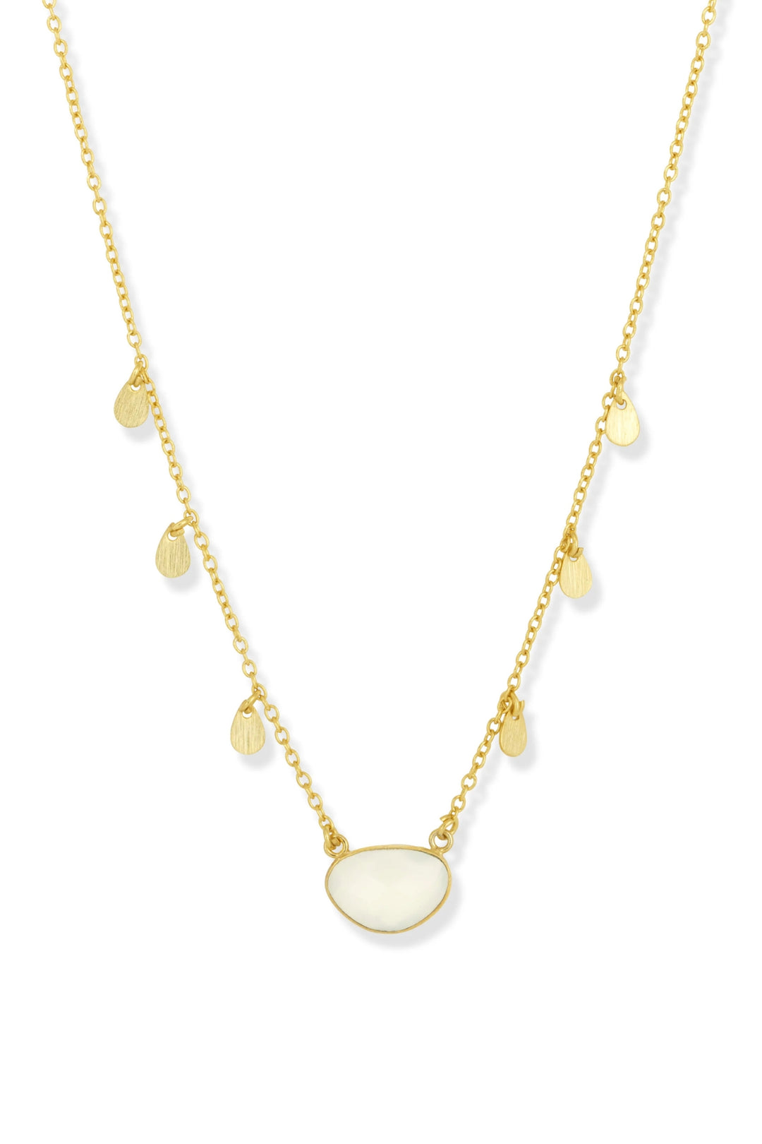 Ashiana Summer White Chalcedony Jade Necklace