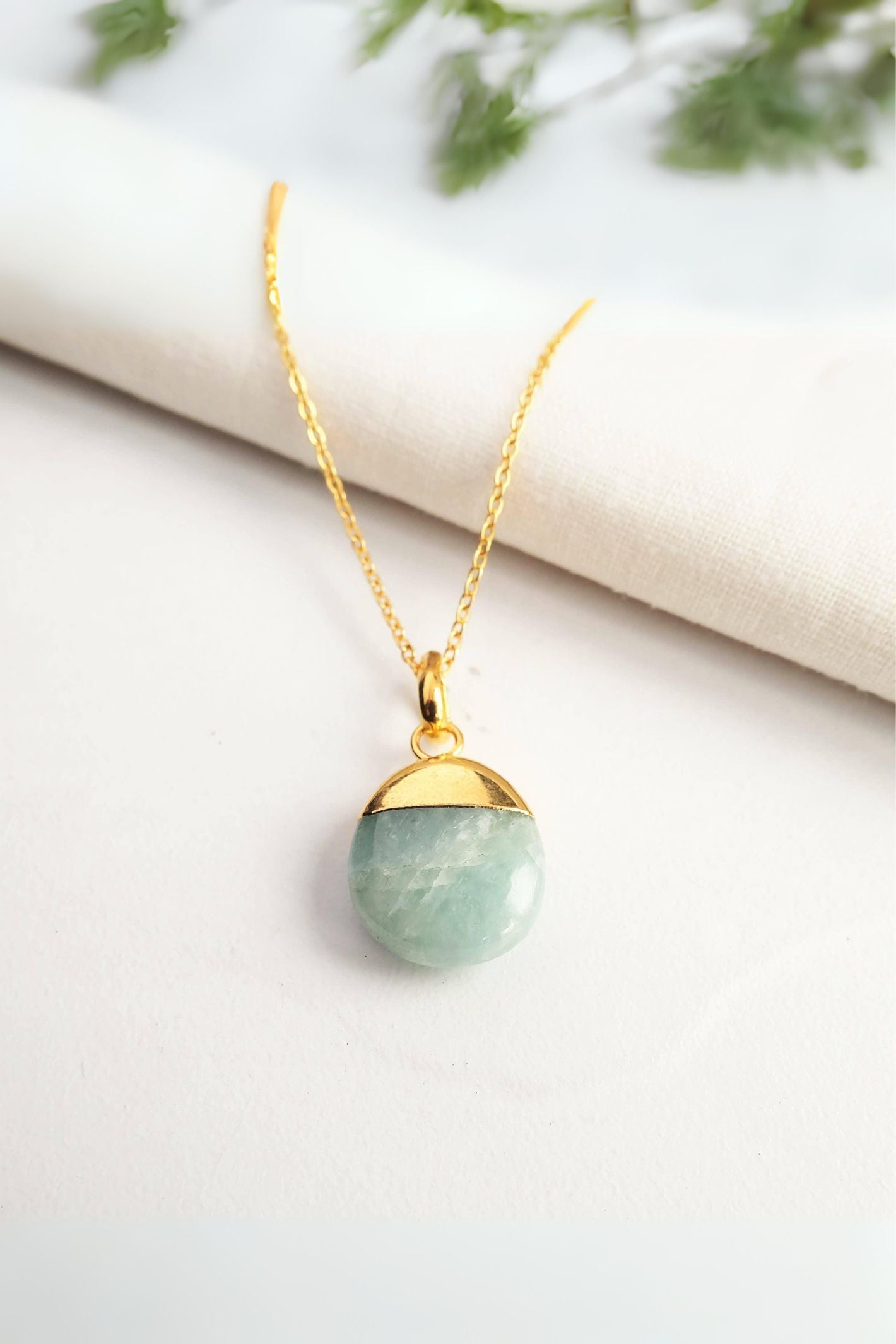 Aquamarine gemstone gold buy necklace