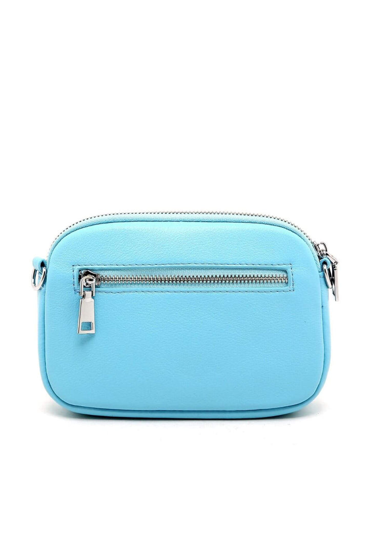 Baby Blue Leather Bee Crystal Bag