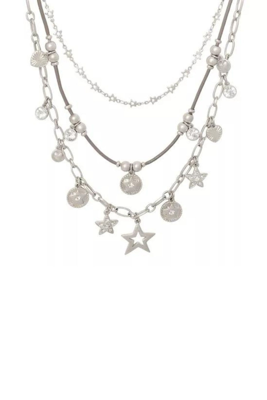 Bibi Bijoux Sliver Star Harmony Layered Necklace