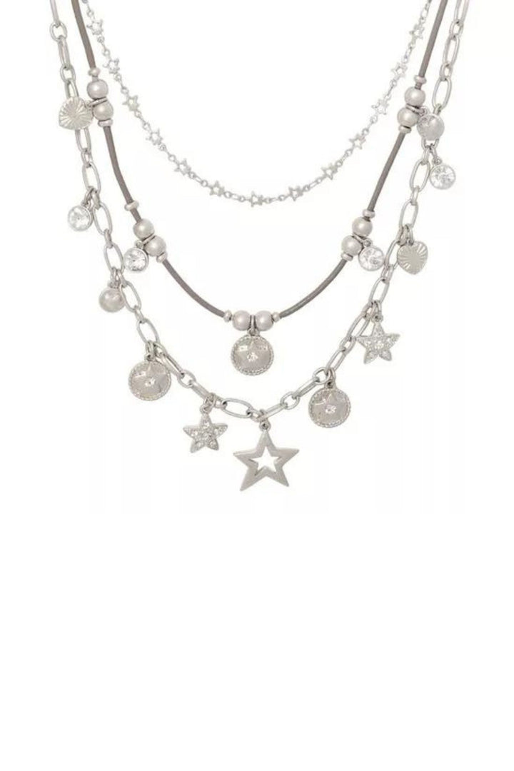 Bibi Bijoux Sliver Star Harmony Layered Necklace