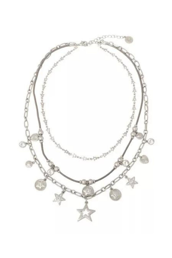 Bibi Bijoux Sliver Star Harmony Layered Necklace