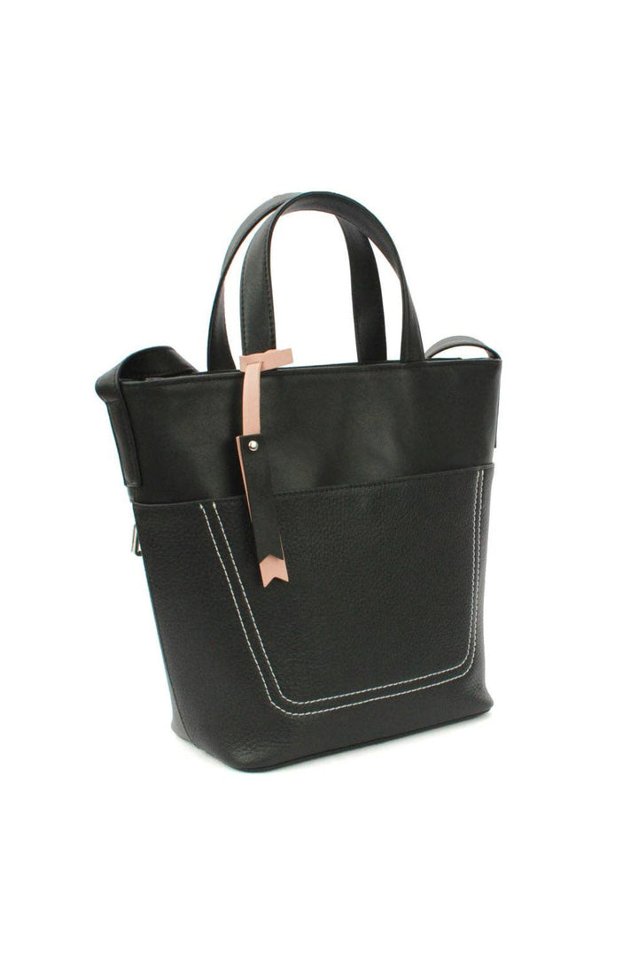 Black Leather Nadia Handbag