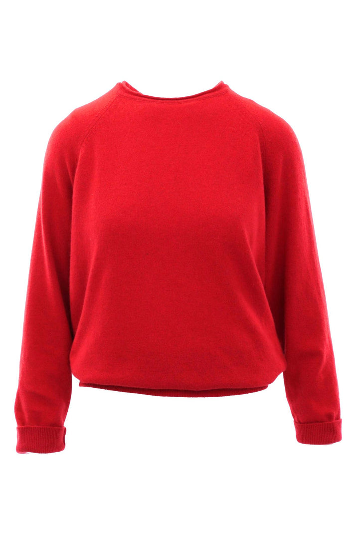 Burnt Orange Cashmere Blend Raglan Sleeve Jumper