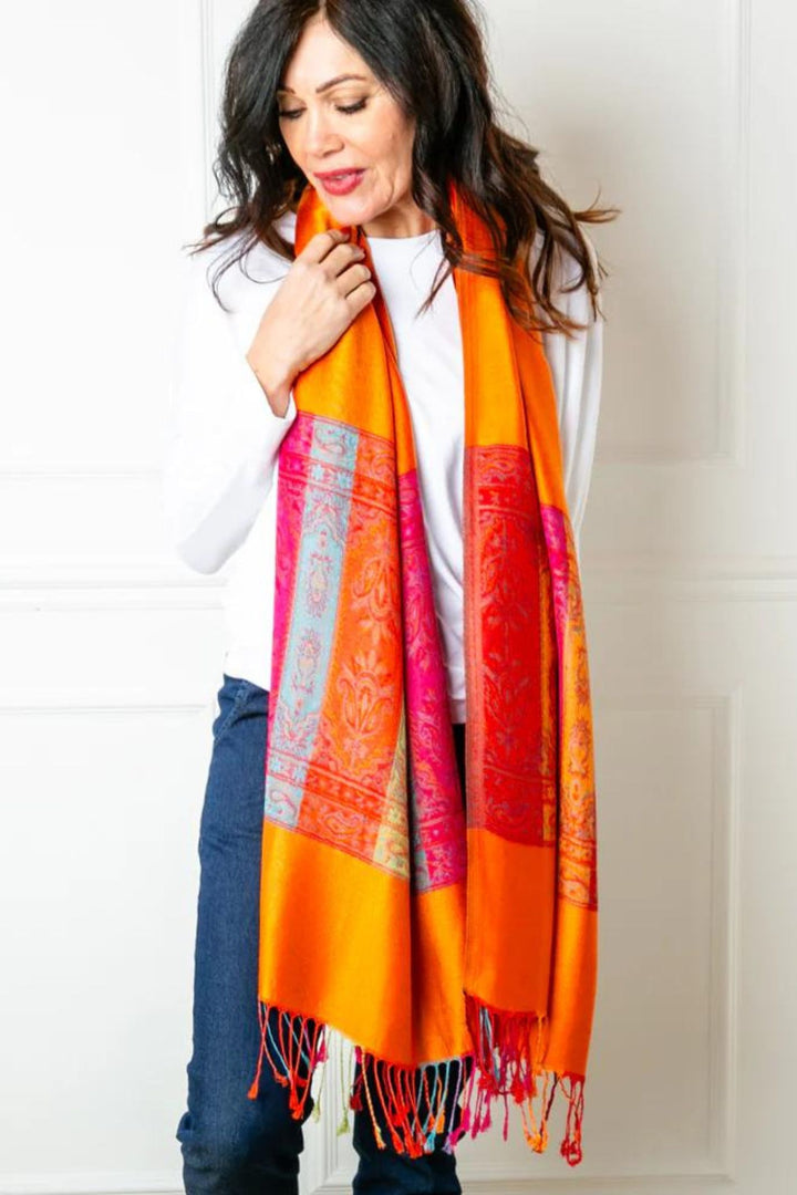 Burnt Orange Silky Seville Pashmina