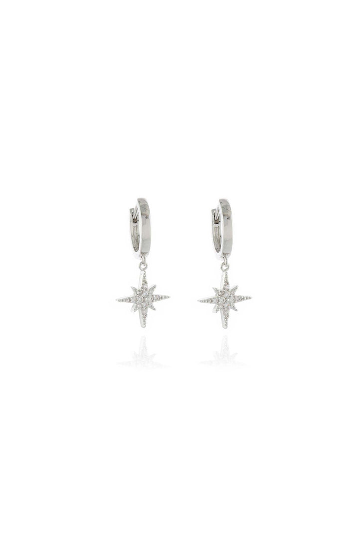 Cachet Star CZ Earrings Platinum Plated