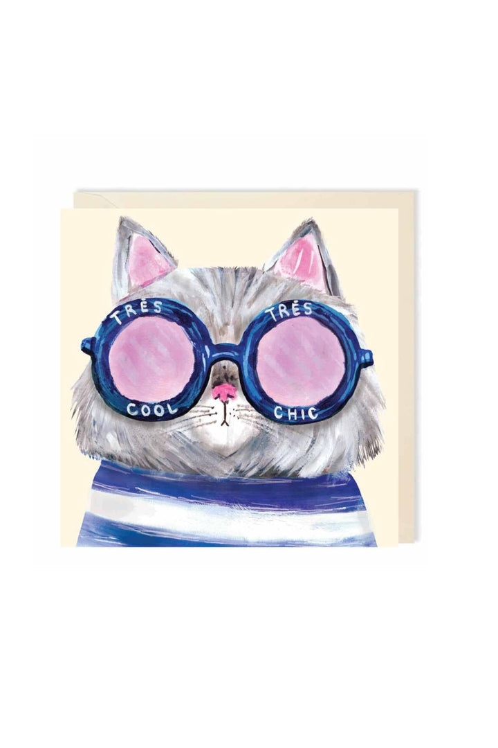 Charley Rabbit Cool French Cat Très Chic Greeting Card