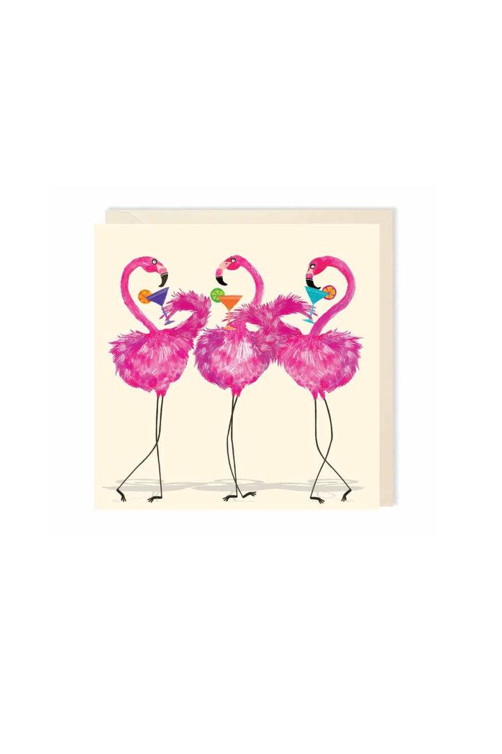 Charley Rabbit Flamingos Drinking Greeting Card