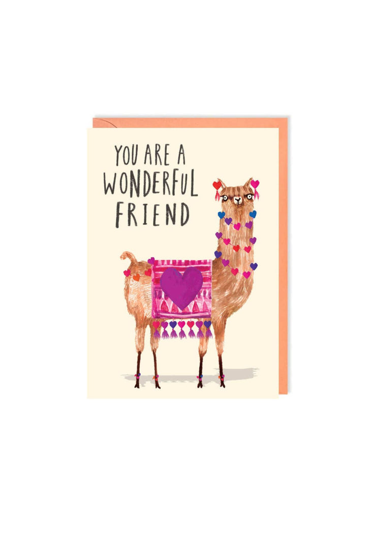 Charley Rabbit Wonderful Friend Llama Greeting Card