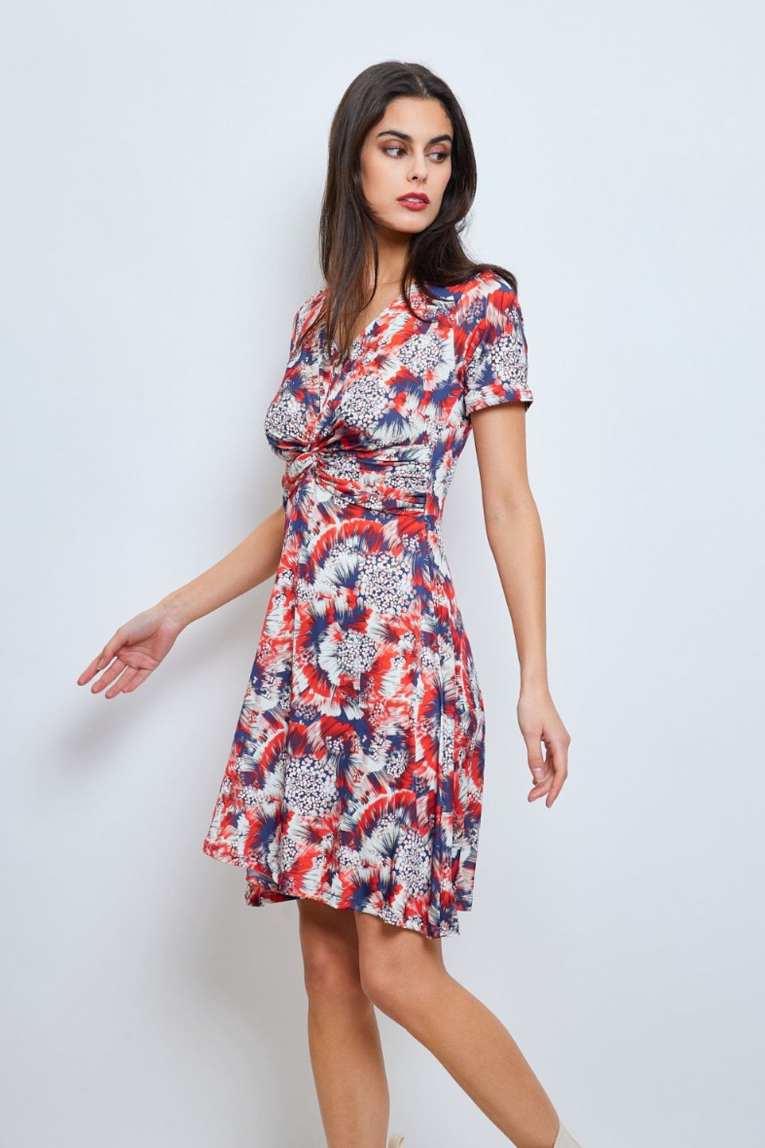 Cobalt & Red Floral Emma Dress