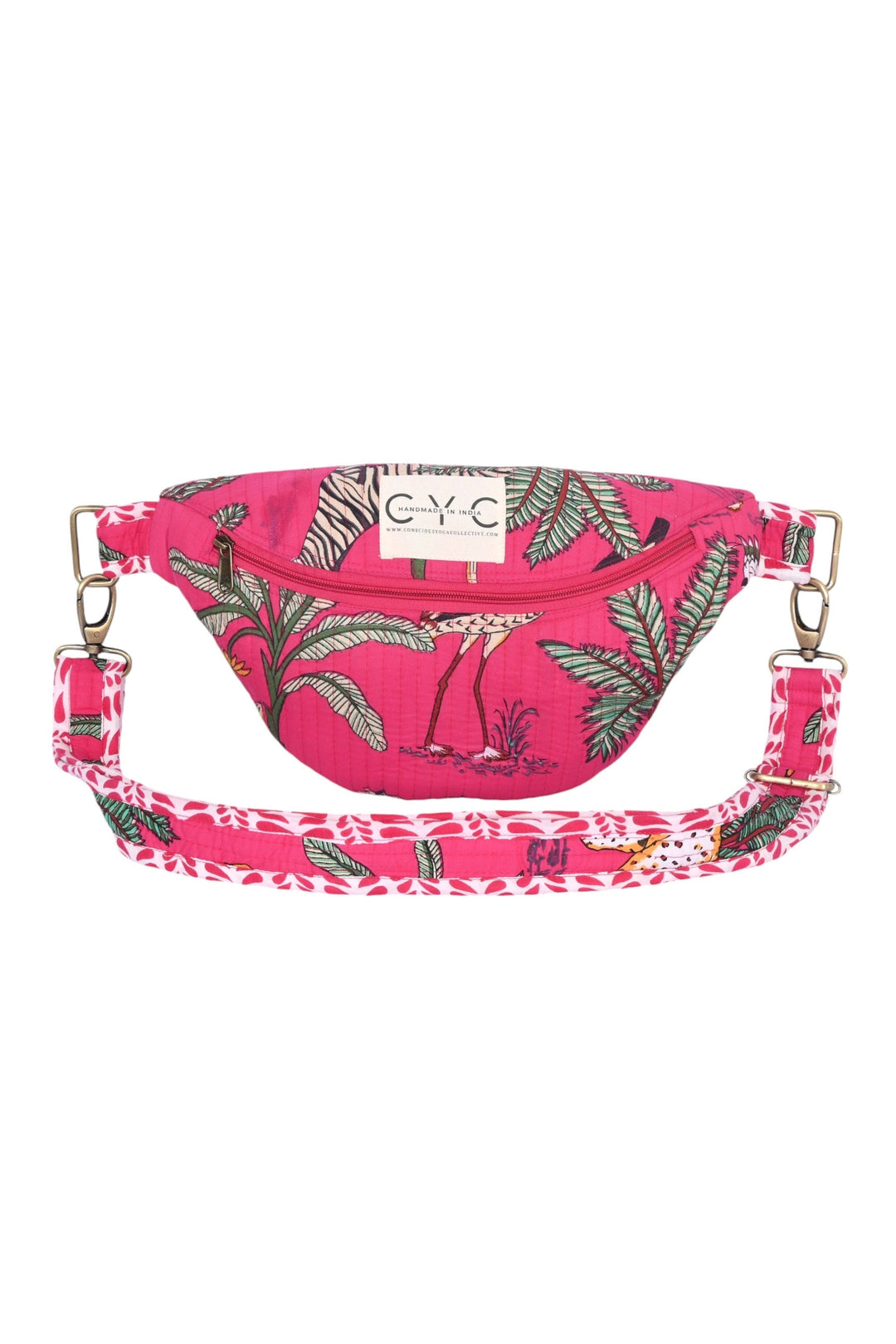 Conscious Yoga Collective CYC Cross Body Bag Hot Pink Jungle