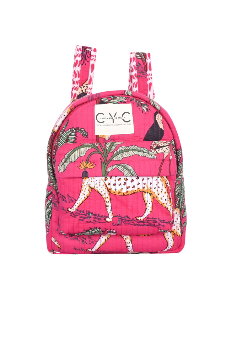 Conscious Yoga Collective CYC Mini Backpack Hot Pink Jungle