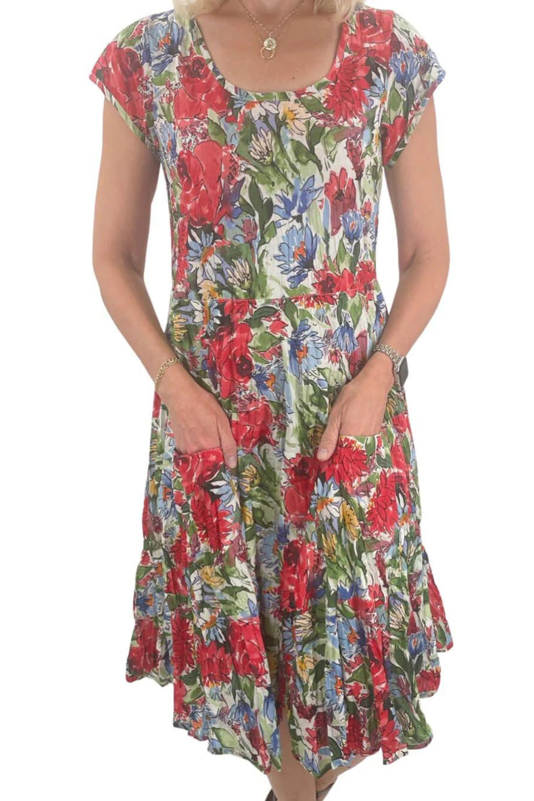 Dress Addict Jade 303 Red Floral Print Dress