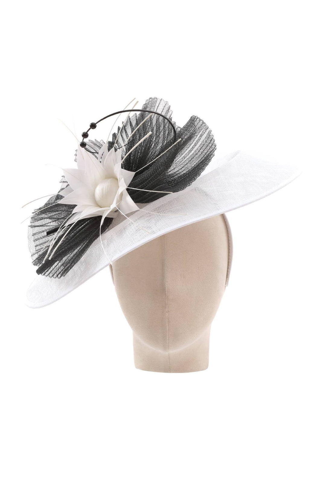 Elegant Enchantment Chic Ivory Black Fascinator