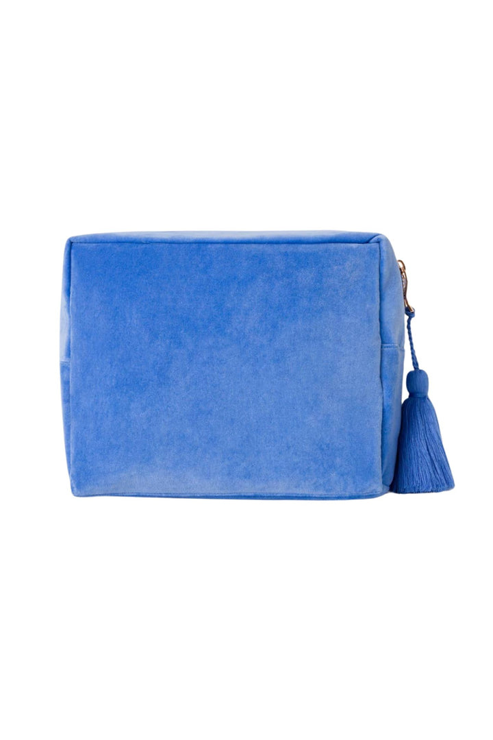 Elizabeth Scarlett Blue Hummingbird Velvet Wash Bag