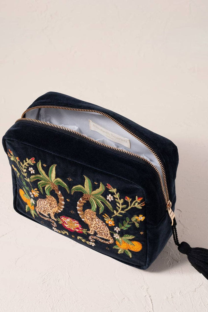 Elizabeth Scarlett Charcoal Jungle Paradise Jaguar Charcoal Wash Bag