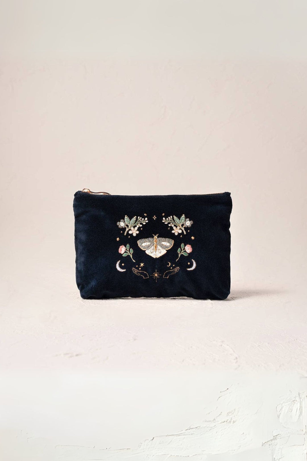 Elizabeth Scarlett Charcoal Midnight Mysticism Velvet Mini Pouch