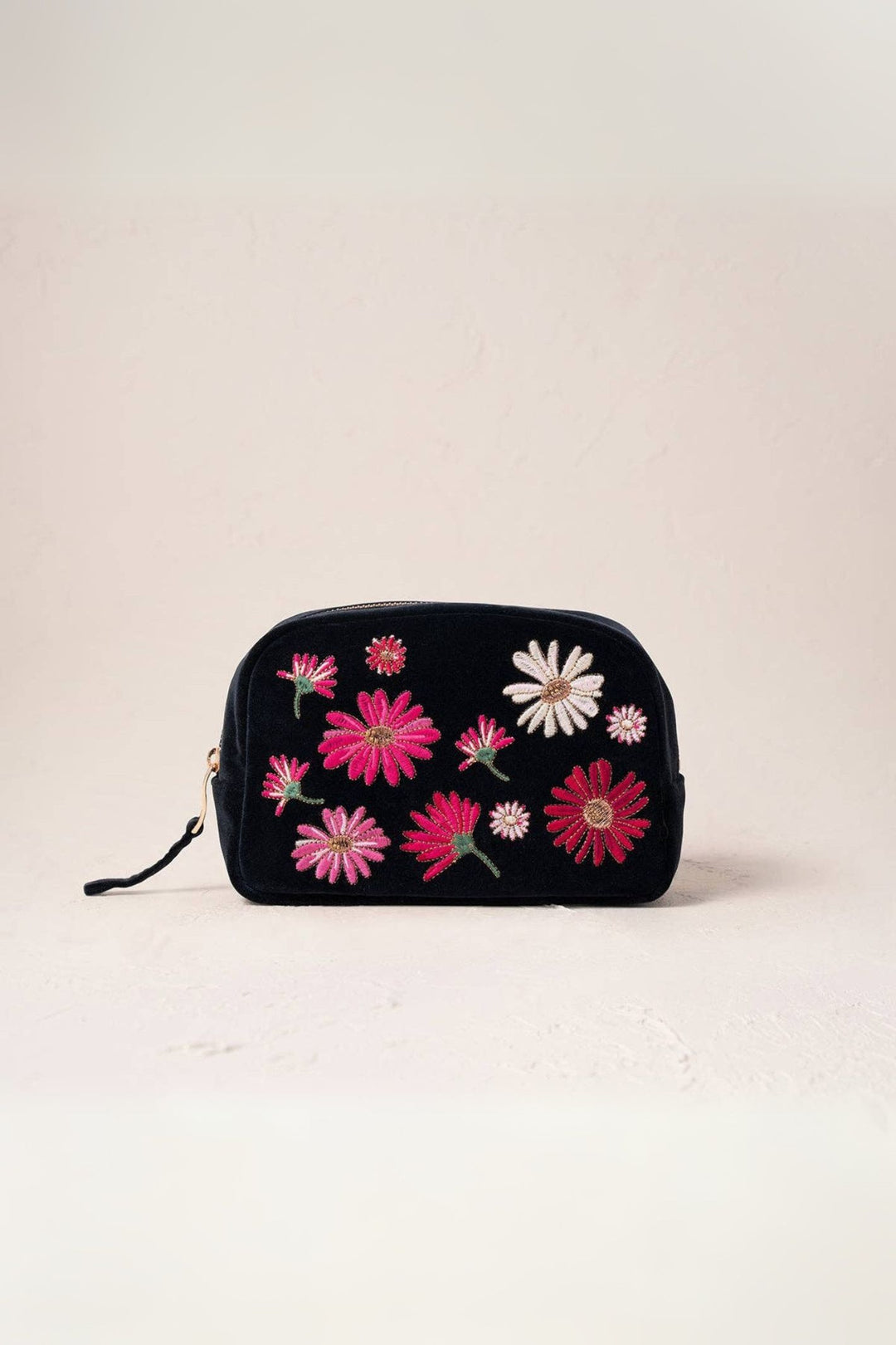 Elizabeth Scarlett Charcoal Wildflower Makeup Bag