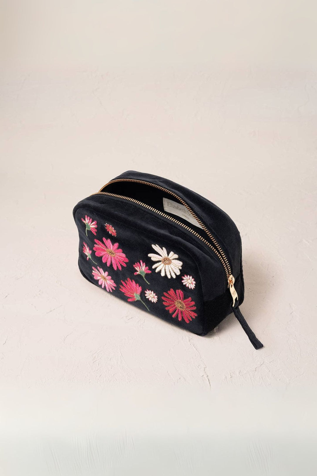 Elizabeth Scarlett Charcoal Wildflower Makeup Bag