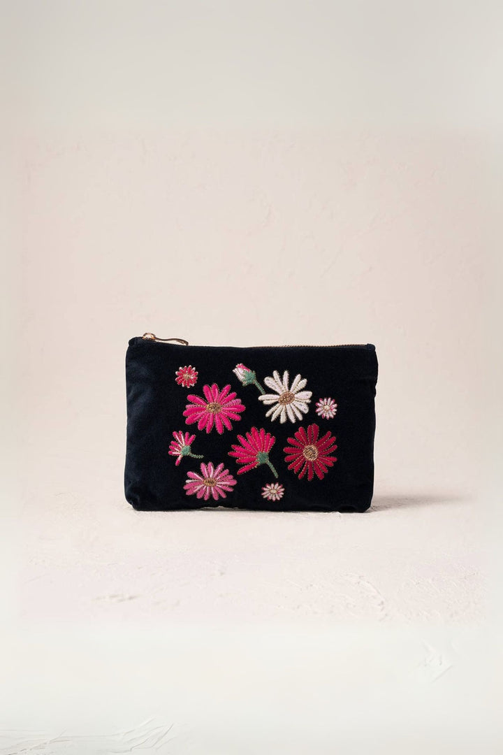 Elizabeth Scarlett Charcoal Wildflower Mini Pouch