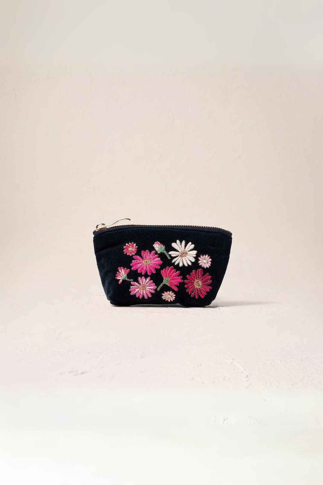 Elizabeth Scarlett Charcoal Wildflower Velvet Coin Purse