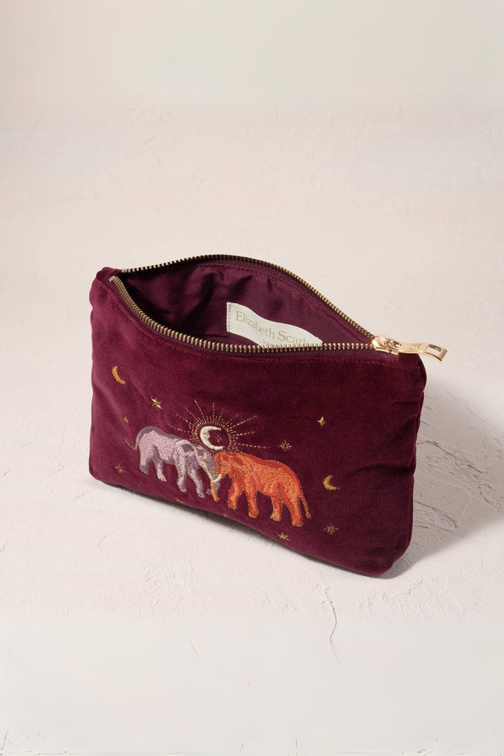 Elizabeth Scarlett Enchanted Elephant Mini Pouch Ruby Red Velvet