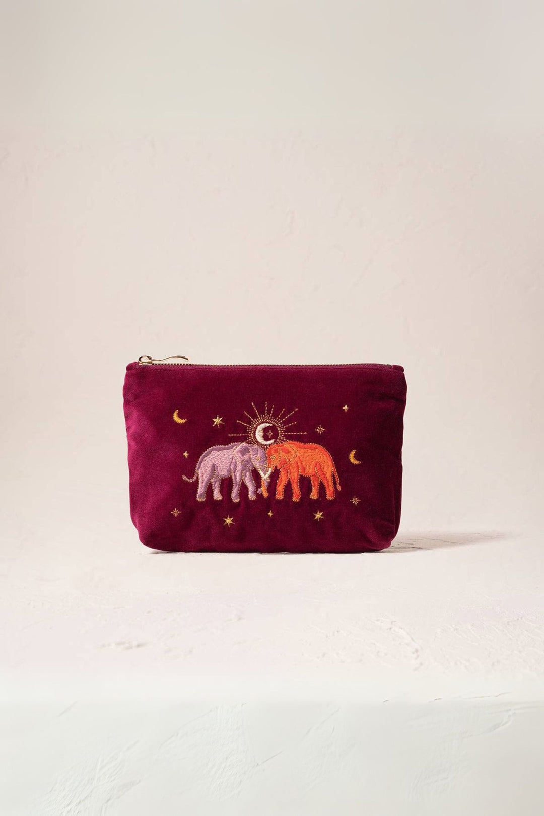 Elizabeth Scarlett Enchanted Elephant Mini Pouch Ruby Red Velvet