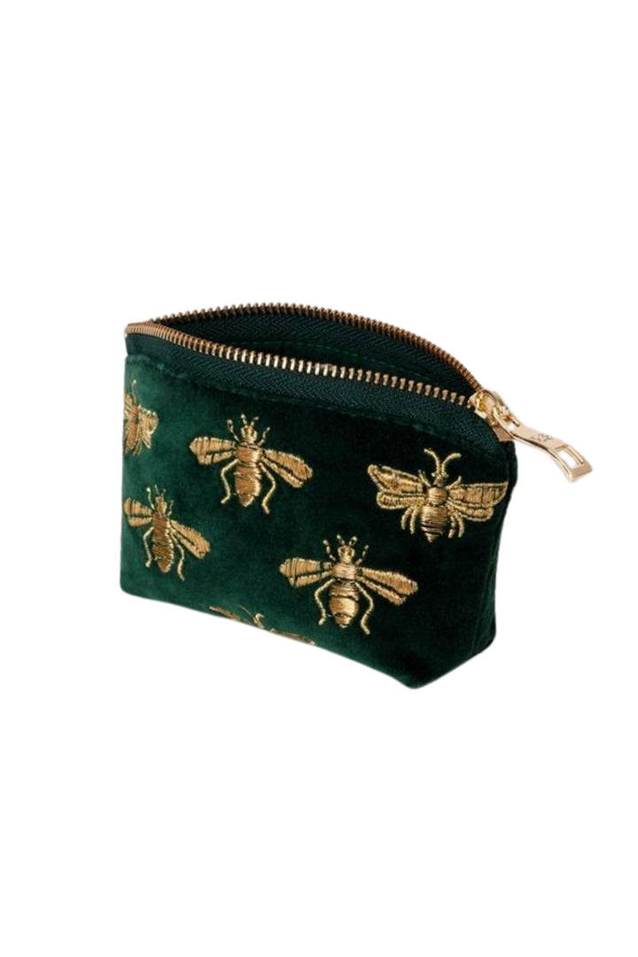 Elizabeth Scarlett Green Honey Bee Velvet Coin Purse