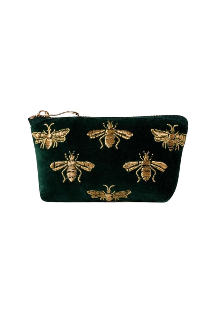 Elizabeth Scarlett Green Honey Bee Velvet Coin Purse