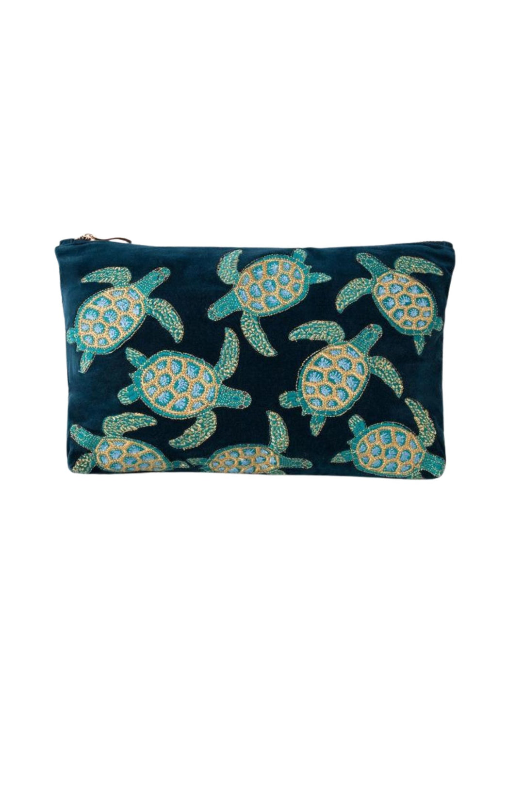 Elizabeth Scarlett Marine Navy Turtle Velvet Pouch – Experience Boutique