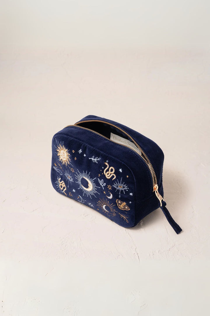 Elizabeth Scarlett Navy Boho Mysticism Makeup Bag