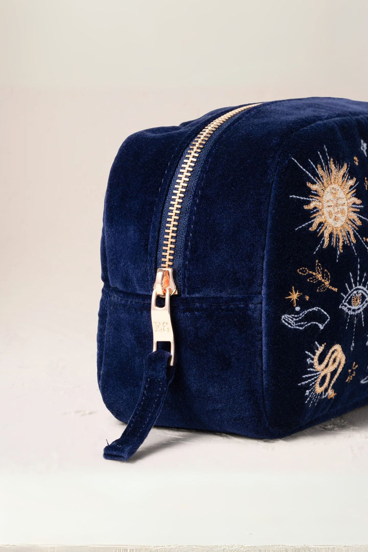 Elizabeth Scarlett Navy Boho Mysticism Makeup Bag