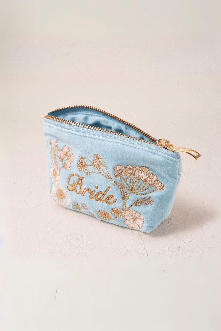 Elizabeth Scarlett Pressed Flowers Bride Sky Blue Coin Purse